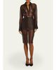 SEROYA Estella Sheer Silk Organza Button-Down Shirt - 2