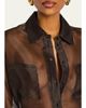 SEROYA Estella Sheer Silk Organza Button-Down Shirt - 5