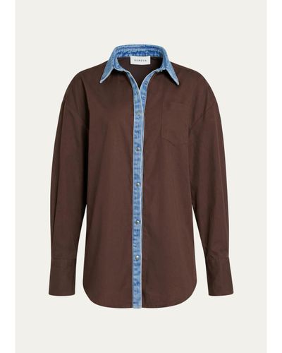 SEROYA Gill Oversized Button-Front Shirt