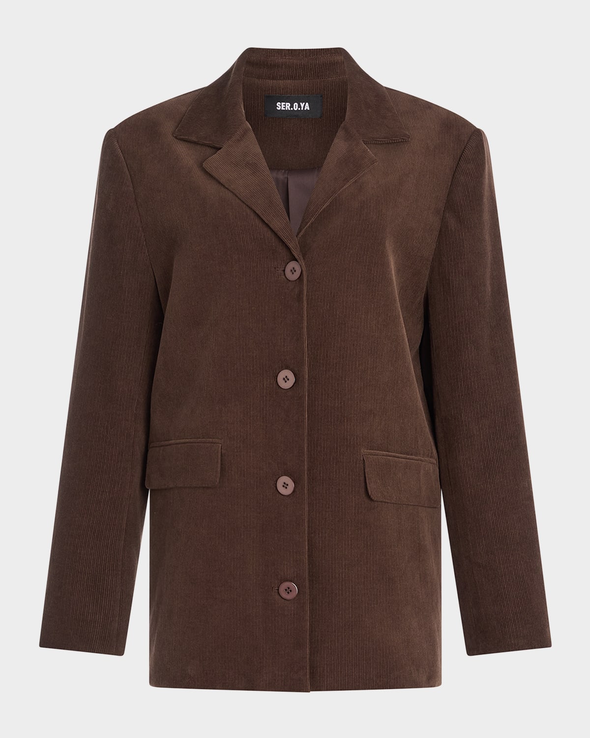 SEROYA Hera Corduroy Single-Breasted Blazer