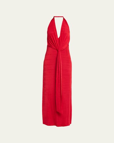 SEROYA Kayla Draped Jersey Maxi Dress