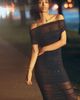 SER.O.YA Noel Ruched Stretch Mesh Midi Dress - 1