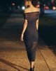 SER.O.YA Noel Ruched Stretch Mesh Midi Dress - 2