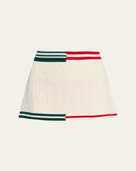 SEROYA Pearson Cable-Knit Mini Skirt