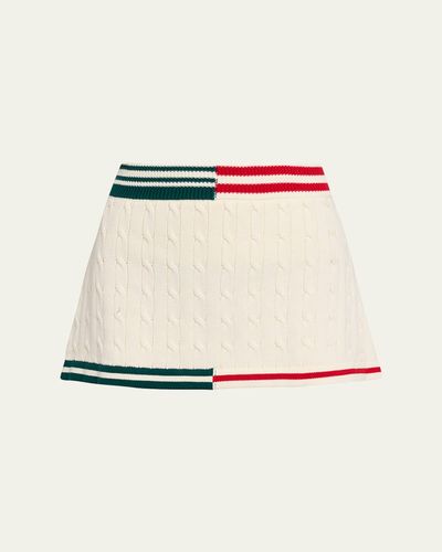 SEROYA Pearson Cable-Knit Mini Skirt