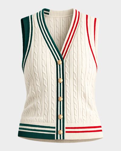 SEROYA Pearson Cable-Knit Vest