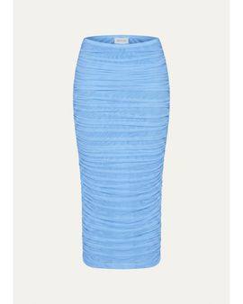 SEROYA Pia Ruched Midi Skirt