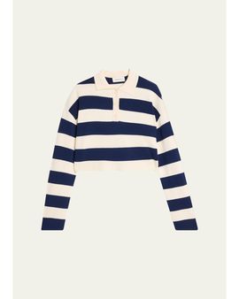 SEROYA Ryla Striped Polo Sweater
