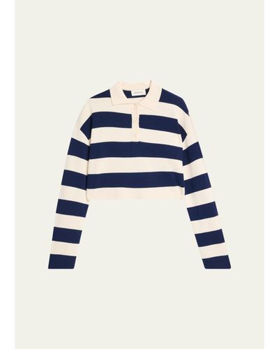 SEROYA Ryla Striped Polo Sweater