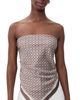 SEROYA SEROYA Hark Satin Scarf Top Cocoa Mosaic - 1