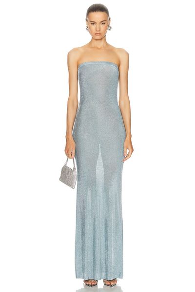 metallic knit maxi dress Narissa Retrofete while the gathered hip panel with sash creates graceful movement and enhances your silhouette SER.O.YA - Narissa Metallic Knit