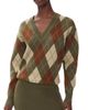 SEROYA SEROYA Savvy Sweater Dress Olivewood Argyle - 1