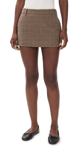 SEROYA SEROYA Valkiria Skort Tan Houndstooth
