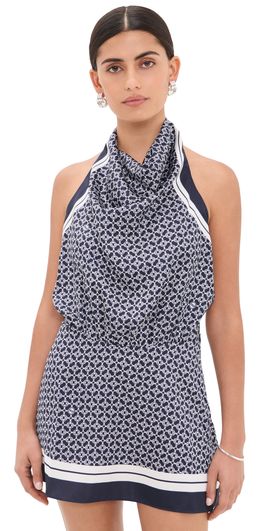 SEROYA SEROYA Winny Scarf Dress Navy Mosaic