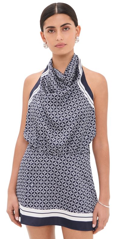 SEROYA SEROYA Winny Scarf Dress Navy Mosaic