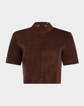 SEROYA Tessi Suede Mock-Neck Top
