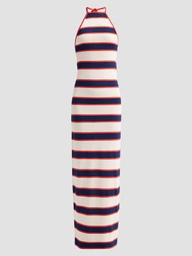 SEROYA Women's Arrabella Striped Halter Maxi Dress