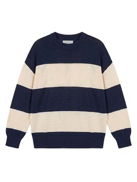 Ser.o.ya Women's Cassian Striped Linen-Cotton Blend Sweater