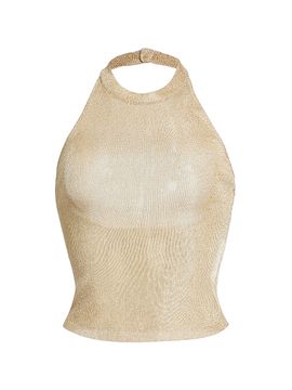 Ser.o.ya Women's Minnie Metallic Knit Halterneck Top