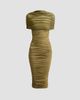 SEROYA Women's Roberta Ruched Mesh Midi Dress - 1