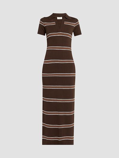 SEROYA Women's Sam Stripe Polo Maxi Dress