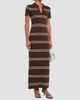 SEROYA Women's Sam Stripe Polo Maxi Dress - 4