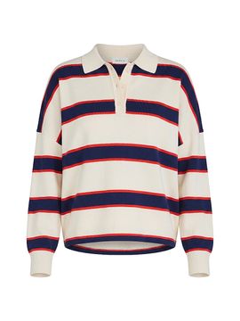 Ser.o.ya Women's Taby Striped Ribbed Polo Sweater