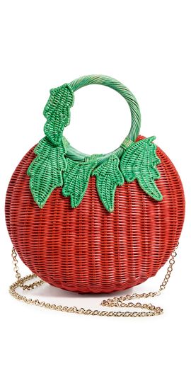 Serpui Serpui Mediterranean Tomato Wicker Clutch Red One