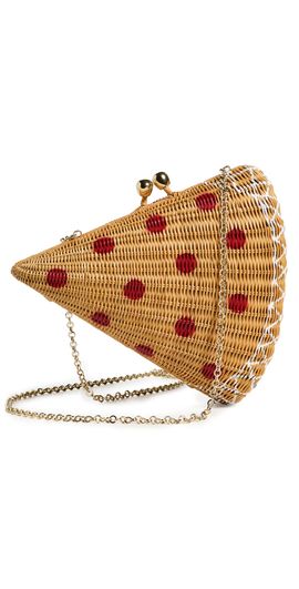 Serpui Serpui Wicker Pizza Clutch Lt Honey One