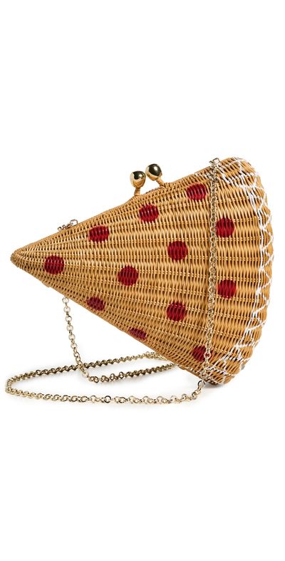 Serpui Serpui Wicker Pizza Clutch Lt Honey One
