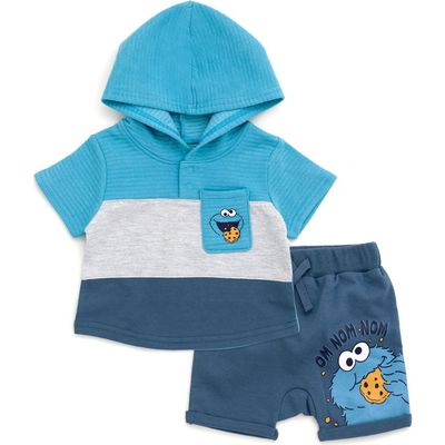 Sesame Street® Sesame Street® 2-piece Hooded Tee And Shorts Set (toddler & Little Kid)