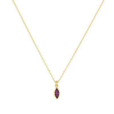 Set & Stones Set & Stones Marquise Birthstone Charm Necklace
