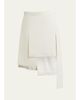 SETCHU Layered Asymmetric Silk Wool Midi Skirt - 1