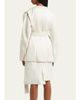 SETCHU No Collar Origami Belted Wool Jacket - 3