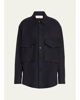 SETCHU Oversized Button Down Wool Cashmere Top