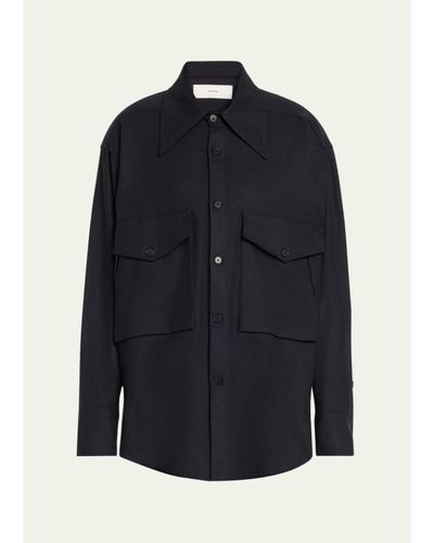 SETCHU Oversized Button Down Wool Cashmere Top