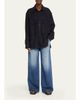 SETCHU Oversized Button Down Wool Cashmere Top - 2