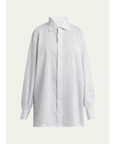 SETCHU Stripe Button Down Blouse