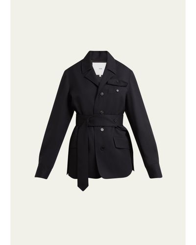SETCHU Travel Self-Tie Wool Gabardine Safari Jacket