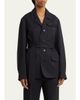 SETCHU Travel Self-Tie Wool Gabardine Safari Jacket - 4
