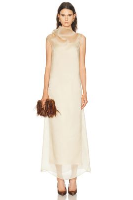 SEV SEV High Neck Organza Column Dress