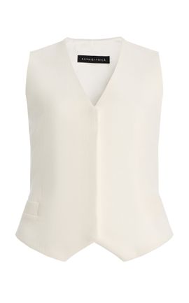 SEV SEV Tailored WoolCrepe Vest White FR 36