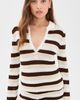 Seven Wonders Seven Wonders Benson Knit Top Chocolate/White - 2