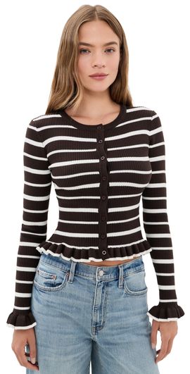 Seven Wonders Seven Wonders Donna Knit Blouse Chocolate/Cream
