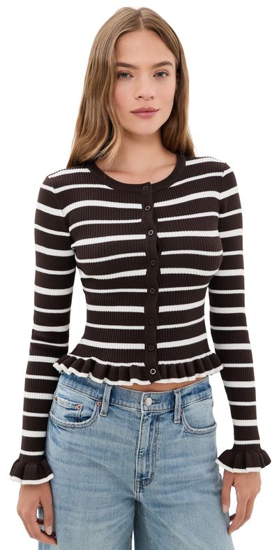 Seven Wonders Seven Wonders Donna Knit Blouse Chocolate/Cream
