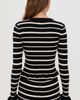Seven Wonders Seven Wonders Donna Long Sleeve Knit Top Black/Cream - 3