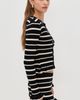 Seven Wonders Seven Wonders Donna Long Sleeve Knit Top Black/Cream - 4