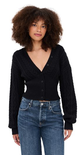 Seven Wonders Seven Wonders Emilia Sleeved Knit Cardigan Black