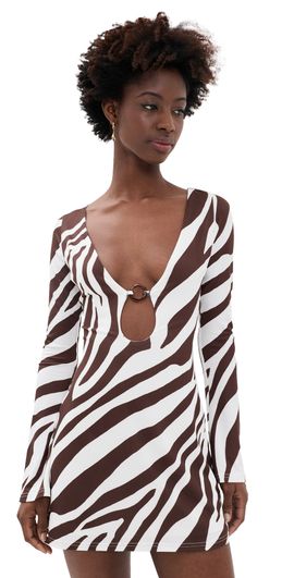 Seven Wonders Seven Wonders Eternity Sleeved Mini Dress Zebra Chocolate