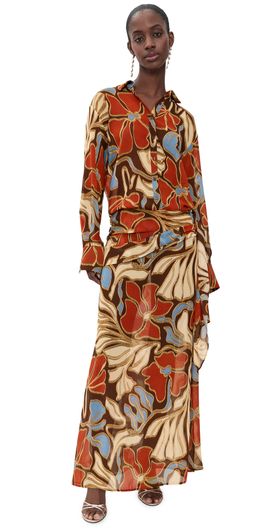 Seven Wonders Seven Wonders Isabella Shirt Maxi Dress Minki Choc